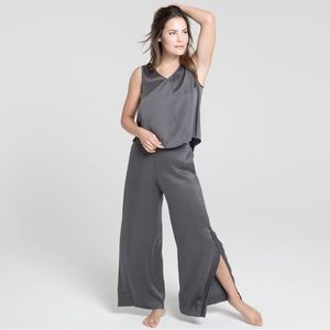 Lunya NWOT Washable Silk Pant Tank Set in Meditative Grey Sz L